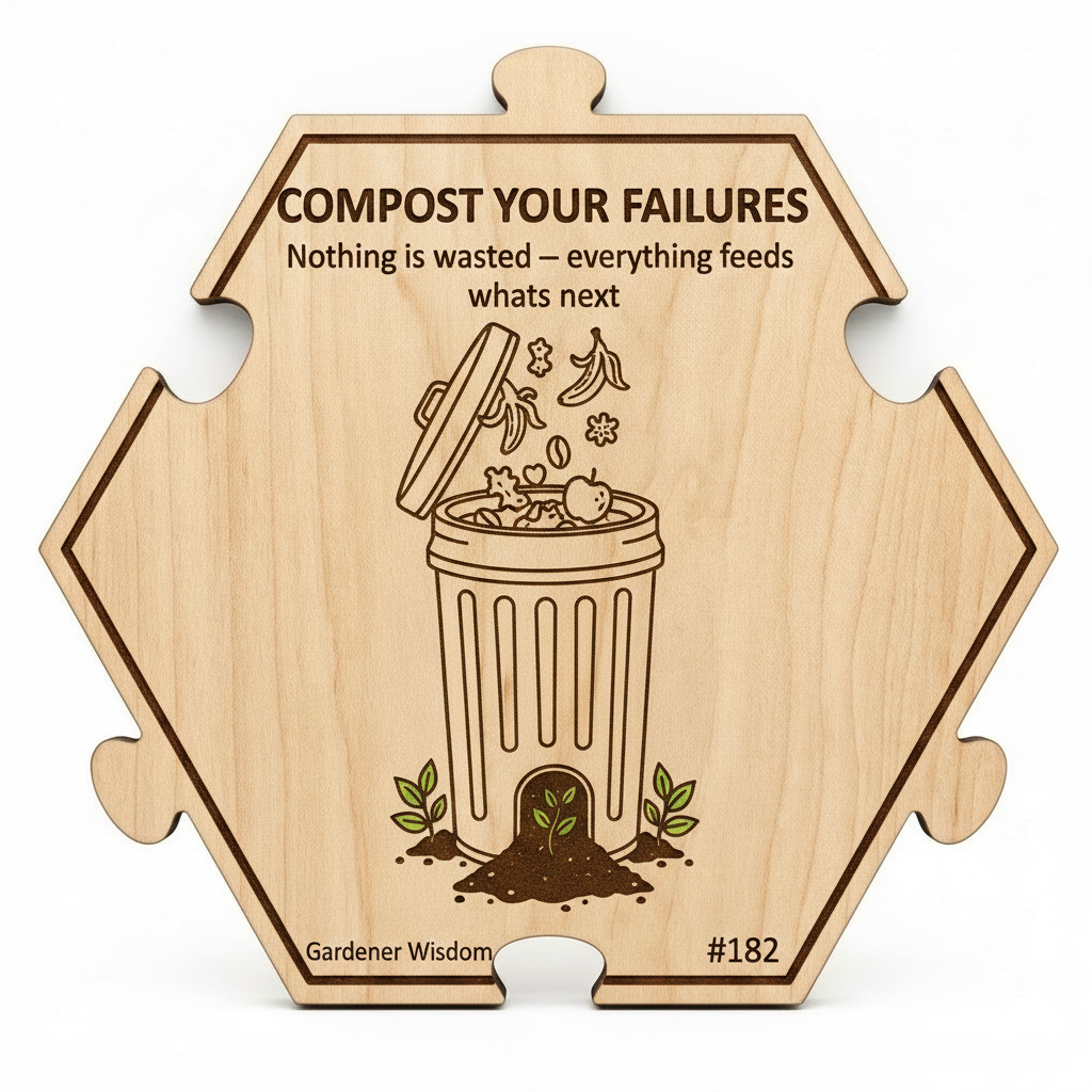 Compost Your Failures puzzle piece from the Gardener Wisdom Set set