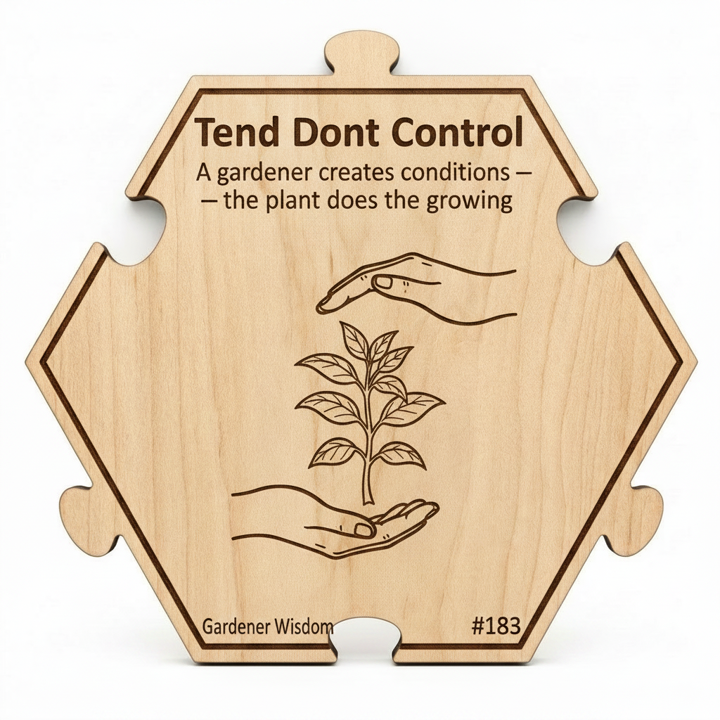 Tend Dont Control puzzle piece from the Gardener Wisdom Set set