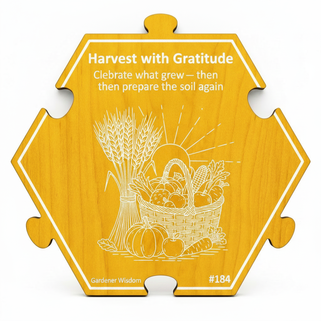 Harvest with Gratitude puzzle piece from the Gardener Wisdom Set set