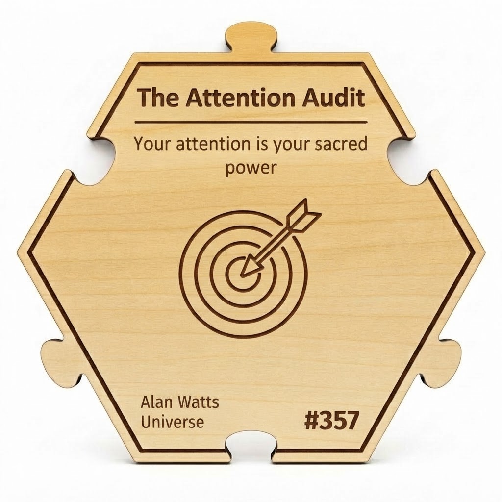 The Attention Audit puzzle piece from the Alan Watts Universe set