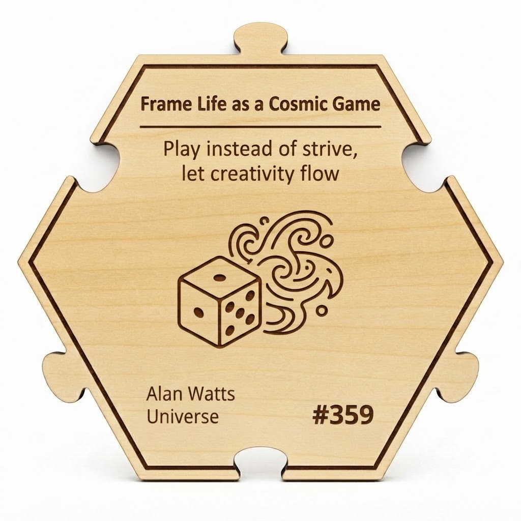 Frame Life as a Cosmic Game puzzle piece from the Alan Watts Universe set