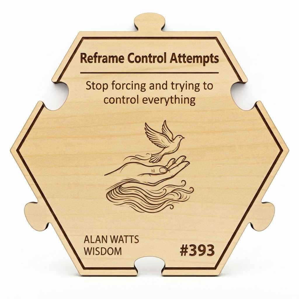 Reframe Control Attempts puzzle piece from the Alan Watts Wisdom set