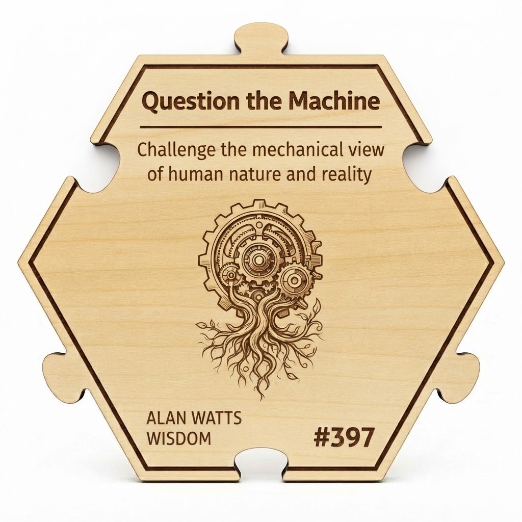 Question the Machine puzzle piece from the Alan Watts Wisdom set